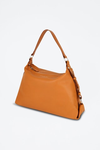 Sac porté épaule en cuir Naturel - Orange