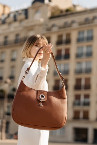 Sac porté épaule en cuir Paris - Marron