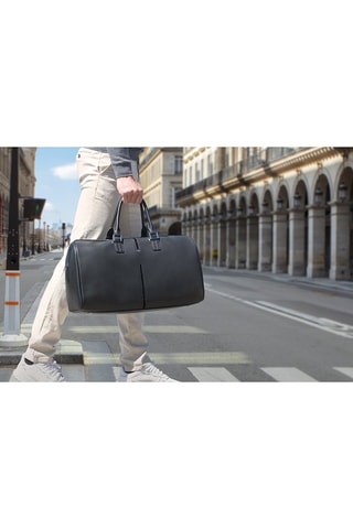 Sac de voyage en cuir 48h Concorde - Noir