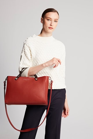 Cabas en cuir Fidele - Rouge