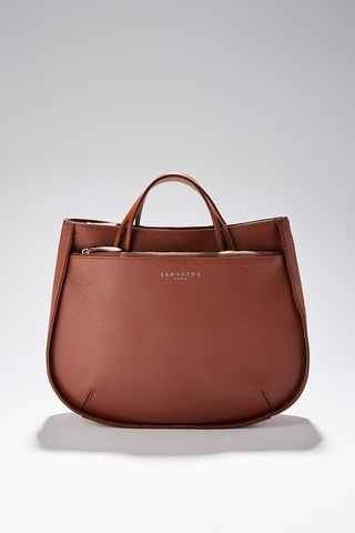 Sac à main en cuir de veau M Fidèle - Marron