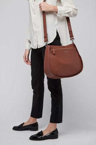 Sac à main en cuir de veau M Fidèle - Marron