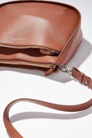 Sac à main en cuir de veau M Fidèle - Marron