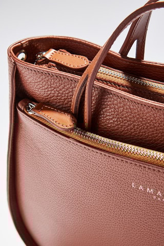 Sac à main en cuir de veau M Fidèle - Marron