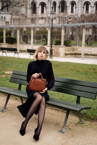 Sac à main en cuir S Fidèle - Marron