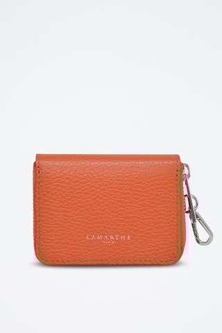 Porte-cartes en cuir Saphir - Orange