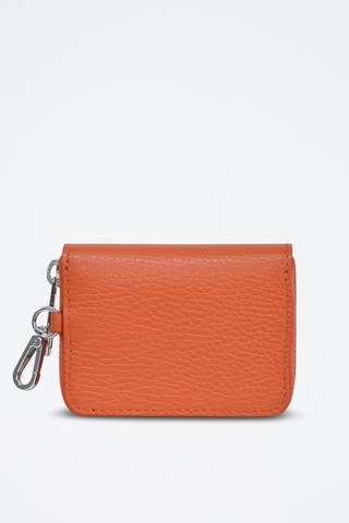 Porte-cartes en cuir Saphir - Orange