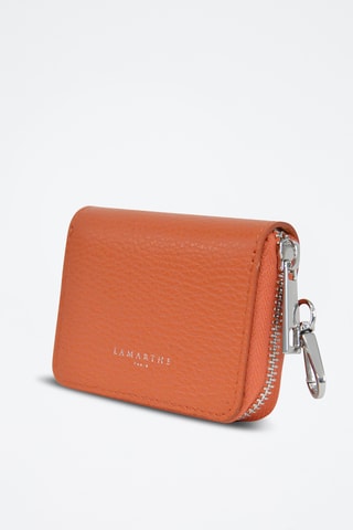 Porte-cartes en cuir Saphir - Orange