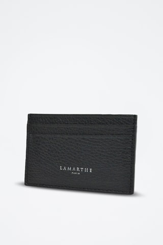 Porte-cartes en cuir Saphir - Noir