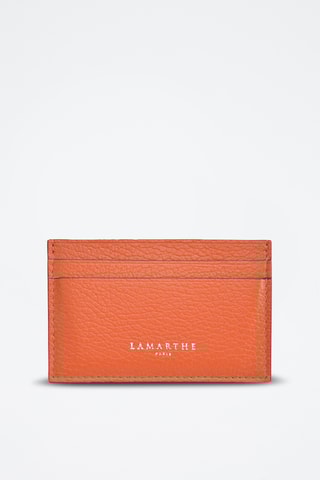 Porte-cartes en cuir Saphir - Orange
