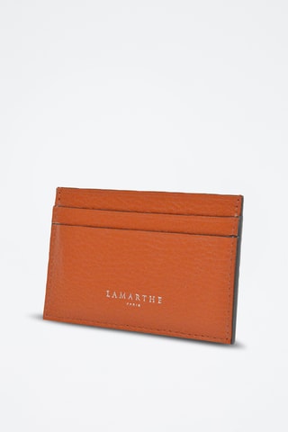 Porte-cartes en cuir Saphir - Orange