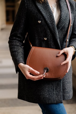 Sac bandoulière en cuir Paris - Marron