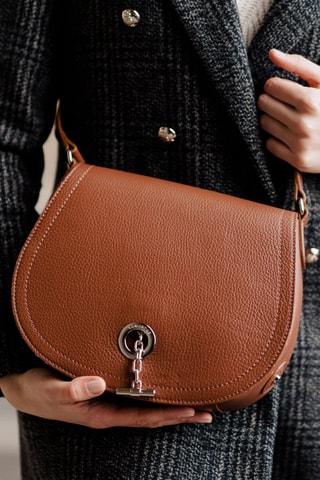 Sac bandoulière en cuir Paris - Marron