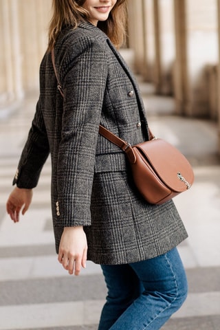 Sac bandoulière en cuir Paris - Marron