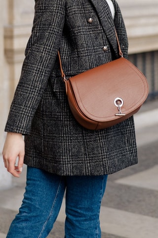 Sac bandoulière en cuir Paris - Marron