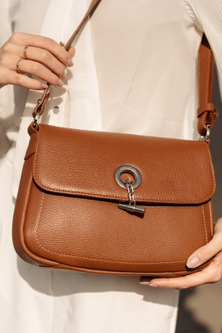 Sac bandoulière en cuir Paris - Marron