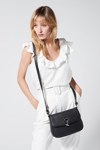 Sac bandoulière en cuir Paris - Noir