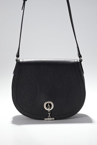 Sac bandoulière en cuir Paris - Noir