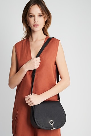 Sac bandoulière en cuir Paris - Noir