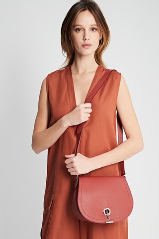 Sac bandoulière en cuir Paris - Marron