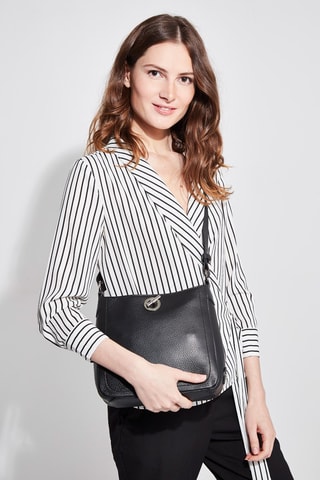 Sac bandoulière en cuir Paris - Noir