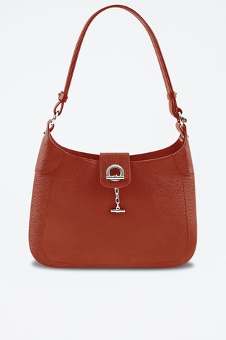 Sac porté épaule en cuir de veau Paris - Marron