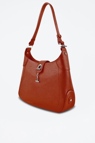 Sac porté épaule en cuir de veau Paris - Marron