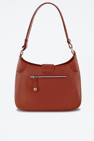 Sac porté épaule en cuir de veau Paris - Marron