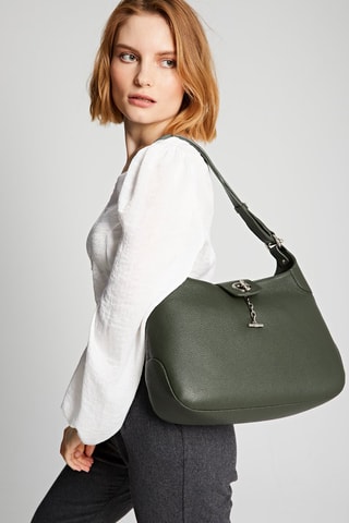 Sac porté épaule en cuir de veau Paris - Vert