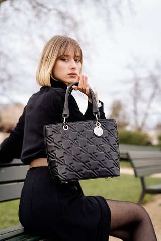 Sac à main en cuir Stella - Noir