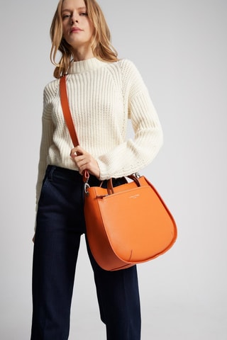 Sac à main en cuir Fidèle L - Orange