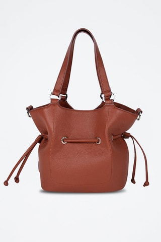 Sac seau en cuir S Paris - Marron