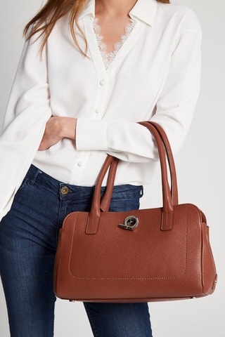 Sac porté épaule en cuir Paris - Marron