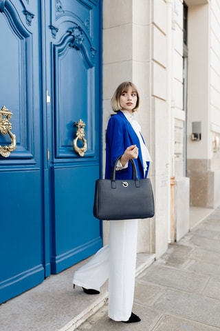 Sac à main en cuir Paris - Bleu