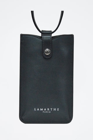 Etui porte-téléphone en cuir - Noir