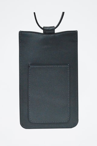 Etui porte-téléphone en cuir - Noir