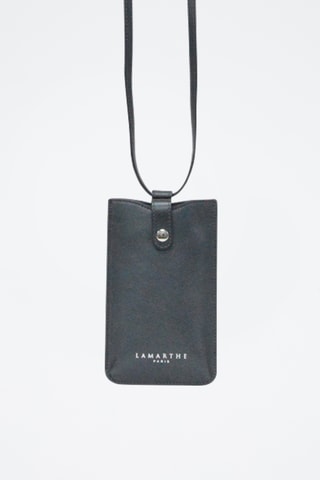 Etui porte-téléphone en cuir - Noir