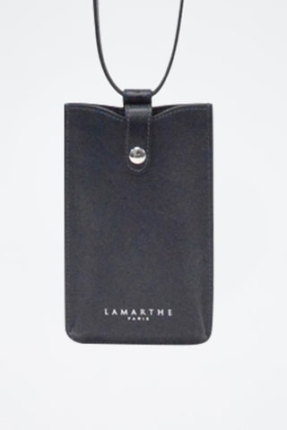 Etui porte-téléphone en cuir - Bleu Marine