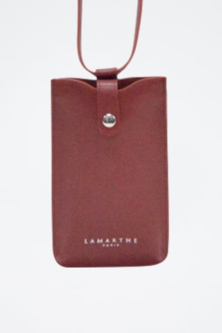 Etui porte-téléphone en cuir - Bordeaux