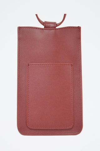 Etui porte-téléphone en cuir - Bordeaux