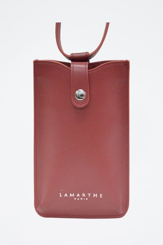 Etui porte-téléphone en cuir - Bordeaux