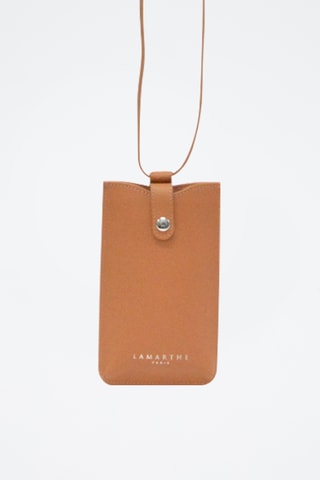 Etui porte-téléphone en cuir - Caramel