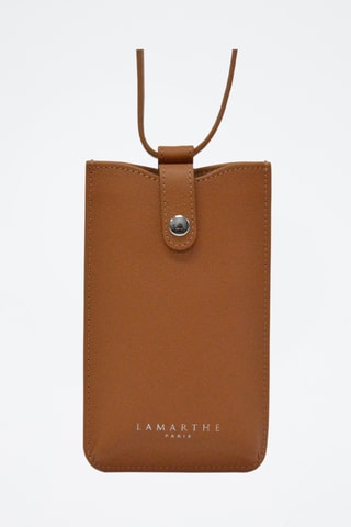 Etui porte-téléphone en cuir - Caramel
