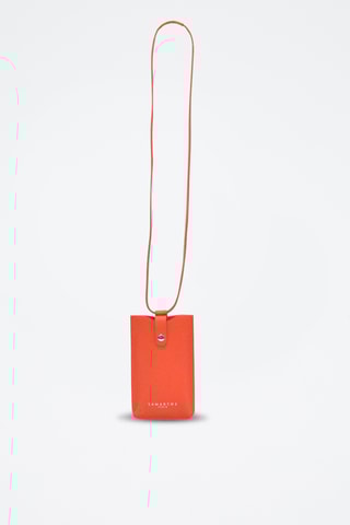 Etui porte-téléphone en cuir - Orange