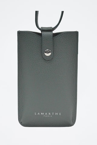 Etui porte-téléphone en cuir - Vert