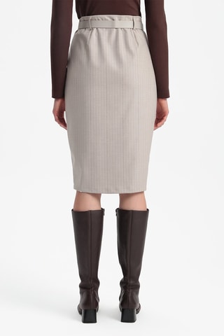 Jupe droite - Marron et beige