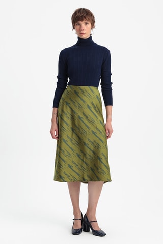 Jupe midi taille haute - Vert