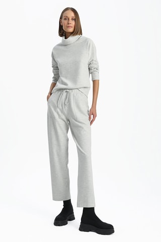 Pantalon casual taille haute - Gris