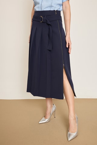 Jupe plissée - Bleu marine