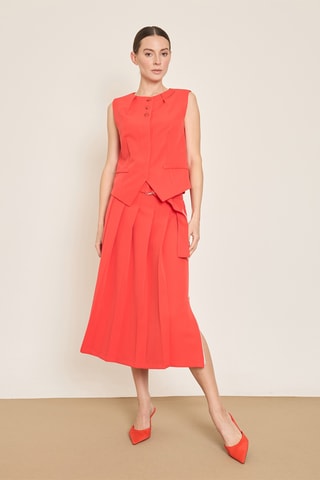 Jupe plissée - Rouge